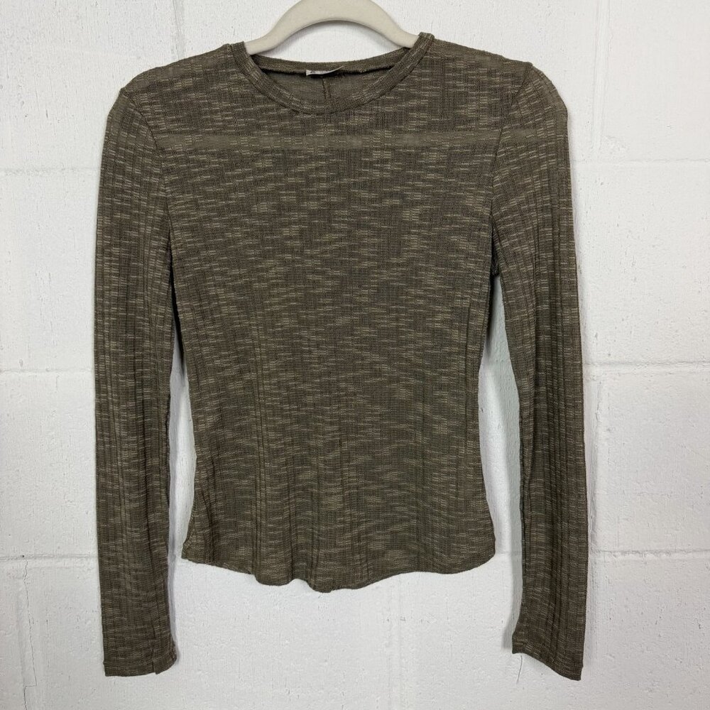 Intimately Free Tee Tan Base‎ Layer Ribbed Soft Sheer Leisure Lounge Sexy XS
